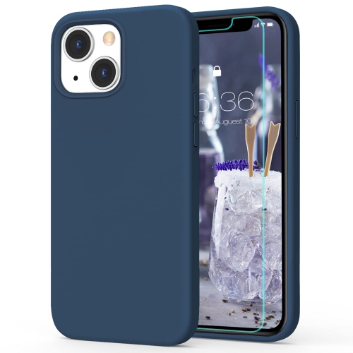 MILPROX Compatible for iPhone 13 Mini Case with Screen Protector, Shockproof Silicone Protective Bumper Rubber Gel Sh