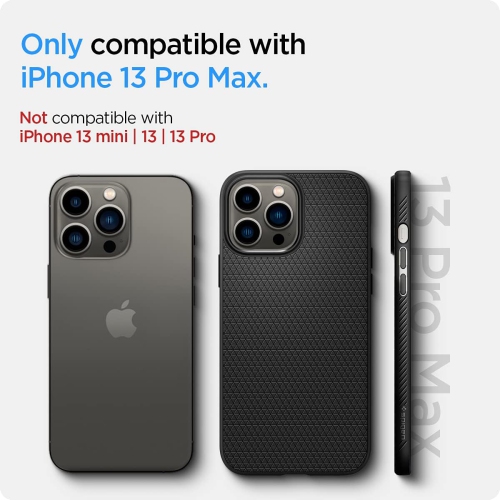Liquid Air Armor Designed for iPhone 13 Pro Max Case - Matte Black