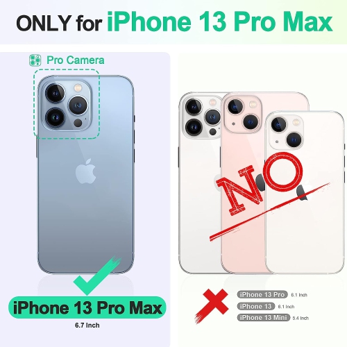 iPhone 13 Pro Max 5G, Premium PU Leather Flip Folio Wallet with Card Slot, Stand, Book Design [Shockproof TPU Interior Case] Compatible with iPhone