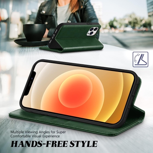 iPhone 13 Pro Max 5G, Premium PU Leather Flip Folio Wallet with Card Slot, Stand, Book Design [Shockproof TPU Interior Case] Compatible with iPhone