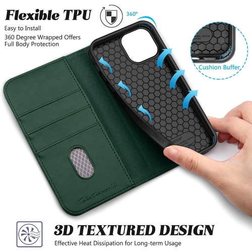 iPhone 13 Pro Max 5G, Premium PU Leather Flip Folio Wallet with Card Slot, Stand, Book Design [Shockproof TPU Interior Case] Compatible with iPhone