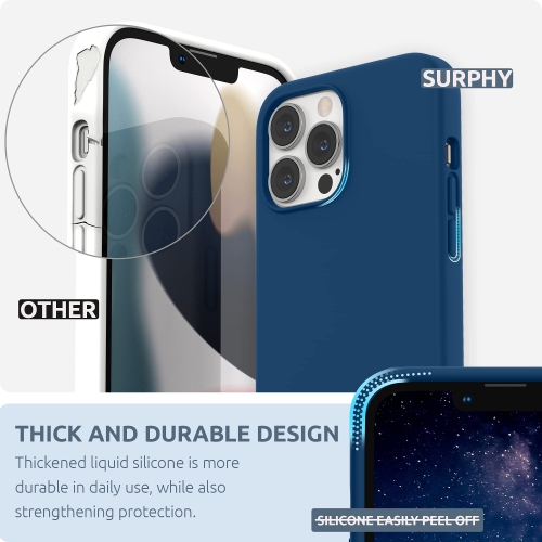 SURPHY Silicone Case Compatible with iPhone 13 Pro Max Case 6.7 inch, Liquid Silicone Gel Rubber Full Body Protective Phone