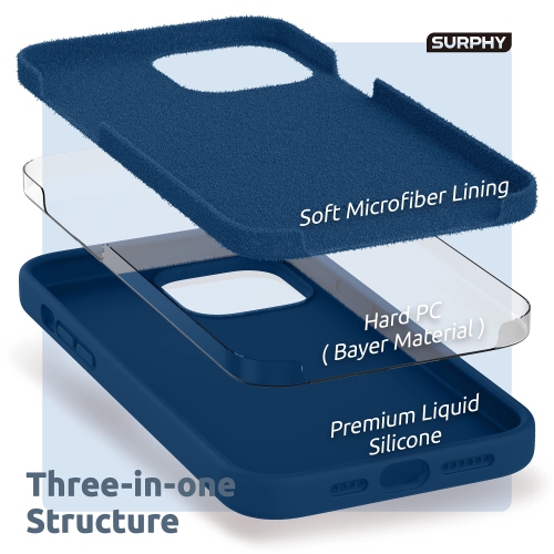 SURPHY Silicone Case Compatible with iPhone 13 Pro Max Case 6.7 inch, Liquid Silicone Gel Rubber Full Body Protective Phone