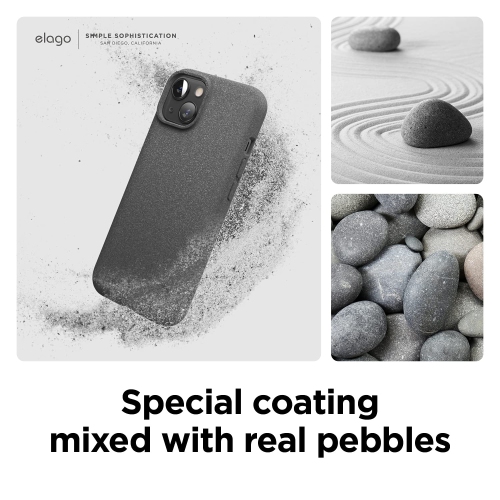 elago Pebble Compatible with iPhone 13 Case 6.1 Inch, Shockproof Protective Cover, Special Pebble Coated Surface, Enhanced C
