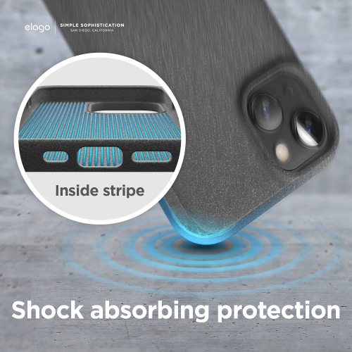 elago Pebble Compatible with iPhone 13 Case 6.1 Inch, Shockproof Protective Cover, Special Pebble Coated Surface, Enhanced C