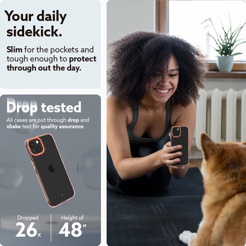 Caseology Skyfall Clear Case Compatible with iPhone 13 Case Clear for Women & Men - Royal Rose Gold