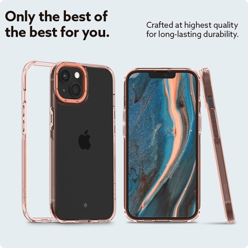 Caseology Skyfall Clear Case Compatible with iPhone 13 Case Clear for Women & Men - Royal Rose Gold
