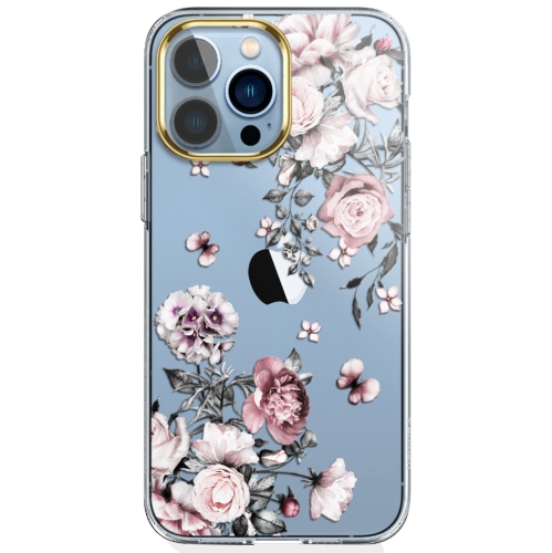 HLD  Luolnh Compatible With Iphone 13 Pro Case With Flower, for Girly Women, Shockproof Clear Floral Pattern Hard Back Cover for Ip