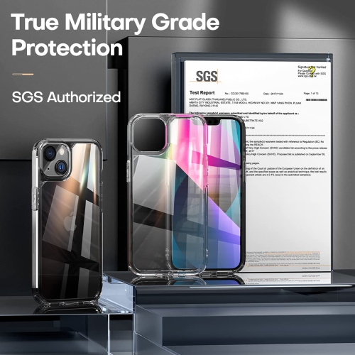 TOCOL 3 in 1 Designed for iPhone 13 5G Case 6.1 inch - With 2Pcs Tempered Glass Screen Protector + 2Pcs Camera Lens Protecto