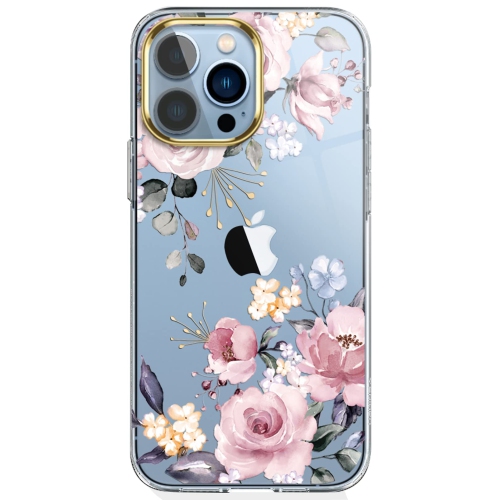 luolnh Compatible with iPhone 13 Pro Max Case with Flower,for Girly Women,Shockproof Clear Floral Pattern Hard Back Cover fo