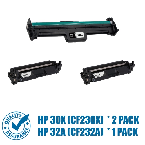 Printer Pro™ Compatible Replacement for 2 Pack HP 30X/ 32A(CF232A) High Yield Black Toner Cartridge with Drum Unit - HP Printer M203dn M203dw M227d