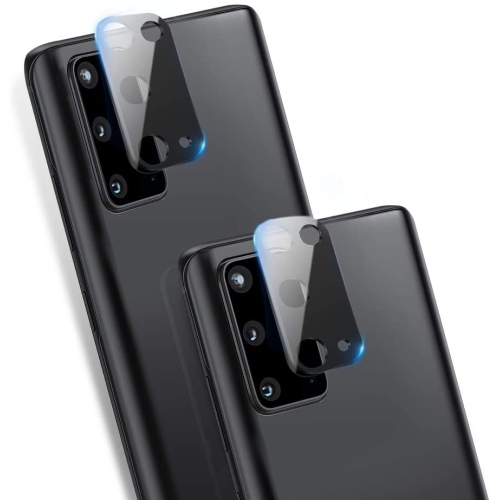 【2 Packs】 Protecteur d'objectif de caméra en verre trempé ultra fin CSmart pour Samsung Galaxy S20, noir