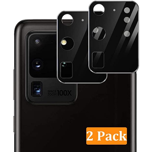 【2 Packs】 CSmart Ultra Thin Tempered Glass Camera Lens Shield Protector for Samsung Galaxy S20 Ultra, Black