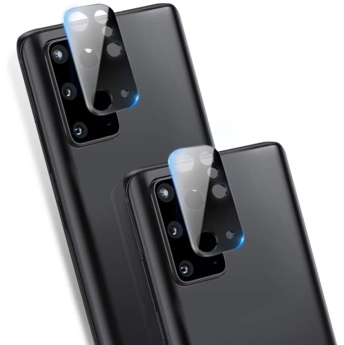 【2 Packs】 Protecteur d'objectif de caméra en verre trempé ultra fin CSmart pour Samsung Galaxy S20 Plus, noir