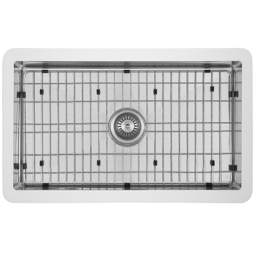 Ancona – évier de cuisine à un bol de 30 po Holbrook, pierre pure, blanc