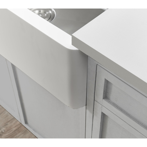 Ancona – évier de cuisine à un bol de 30 po Holbrook, pierre pure, blanc