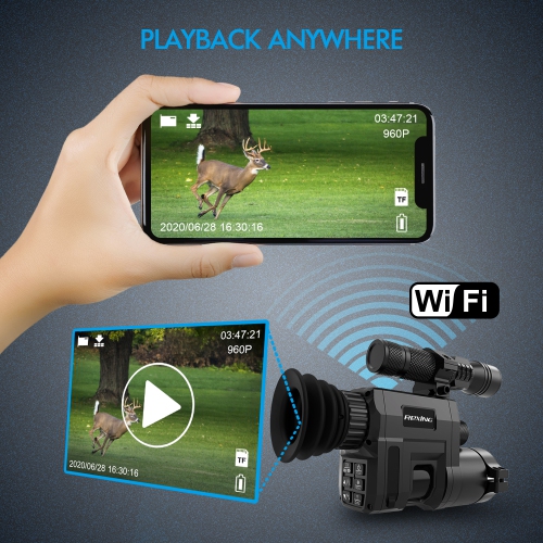 Rexing NVS1 Digital Infrared Night Vision Scope with Wi-Fi Support - Black