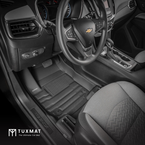 Tuxmat - pour les modèles Equinox 2018-2024 de Chevrolet - Tapis d'auto sur mesure - Couverture maximale, toutes saisons, laser mesuré - cet ensemble