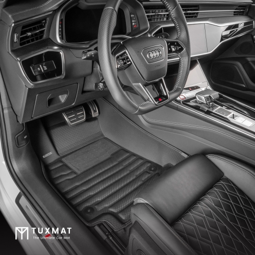 TuxMat - For Audi RS6 Avant/A6 Allroad 2020-2025 Models - Custom Car Mats - Maximum Coverage, All Weather, Laser Measured - This Full Set Includes