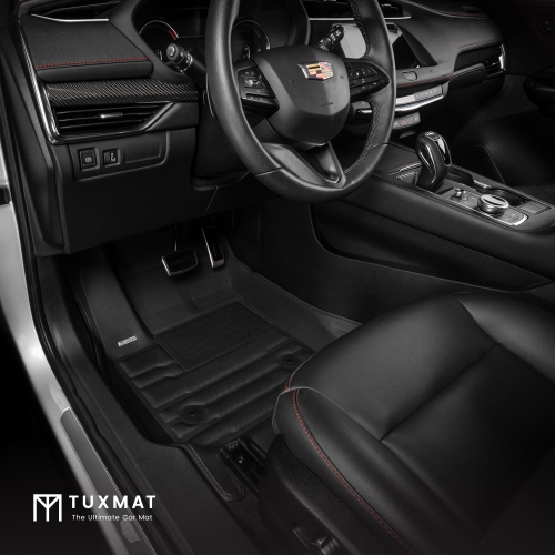 TuxMat - For Cadillac XT4 2019-2025 Models - Custom Car Mats - Maximum Coverage, All Weather, Laser Measured - This Full Set Includes 1st and 2nd Rows