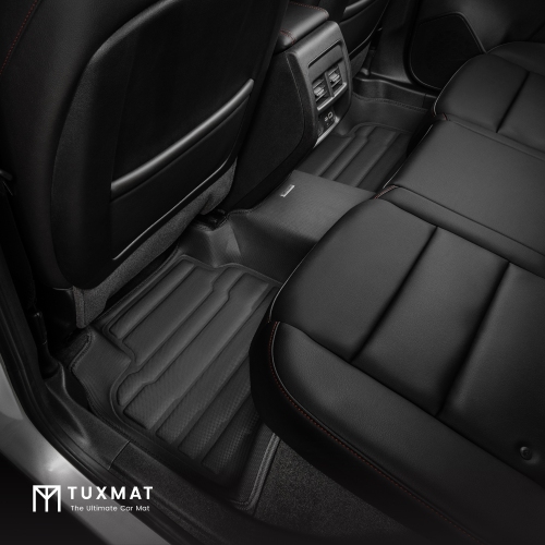 TuxMat - For Cadillac XT4 2019-2025 Models - Custom Car Mats - Maximum Coverage, All Weather, Laser Measured - This Full Set Includes 1st and 2nd Rows