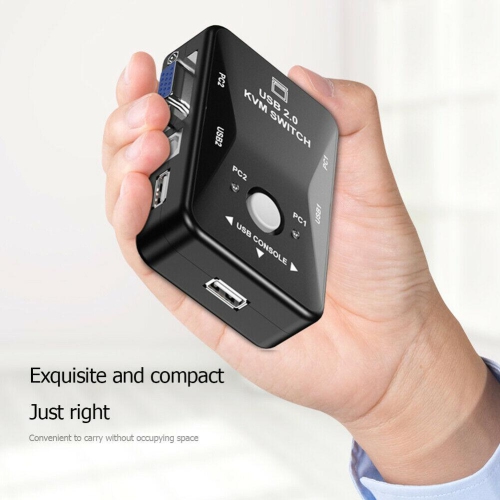HW1701 – Commutateur KVM manuel 2-en-1 VGA 1080p, 2 ports USB