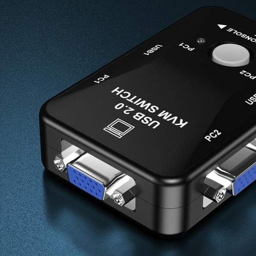 HW1701 – Commutateur KVM manuel 2-en-1 VGA 1080p, 2 ports USB