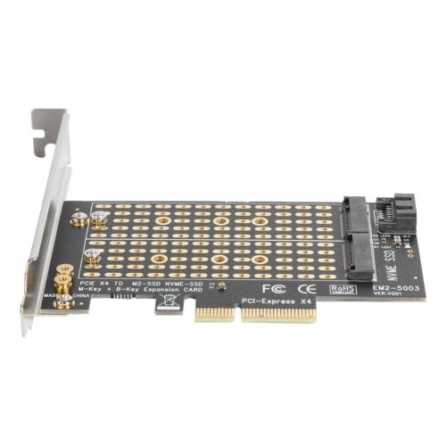 M.2 NVME to PCIE Adapter M+B Key SSD to PCI-E 3.0 X4 SATA Expansion Card