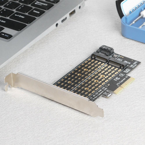 M.2 NVME to PCIE Adapter M+B Key SSD to PCI-E 3.0 X4 SATA Expansion Card