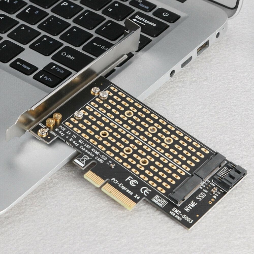 M.2 NVME to PCIE Adapter M+B Key SSD to PCI-E 3.0 X4 SATA Expansion Card