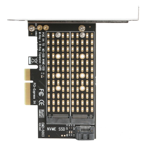 M.2 NVME to PCIE Adapter M+B Key SSD to PCI-E 3.0 X4 SATA Expansion Card