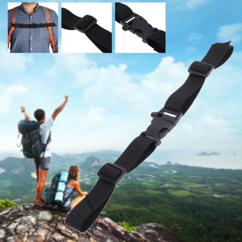 Adjustable Nylon Webbing Sternum Strap Backpack Chest Harness with Whistle