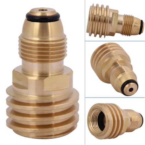 Converts Propane LP TANK POL Service Valve to QCC Outlet Brass Adapter