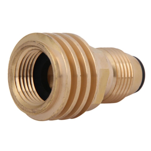 Converts Propane LP TANK POL Service Valve to QCC Outlet Brass Adapter