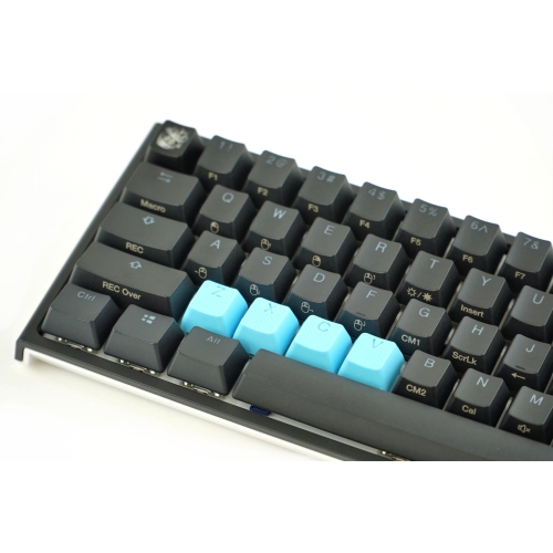 Rubber Gaming keycaps ZXCV - Neon in Blue