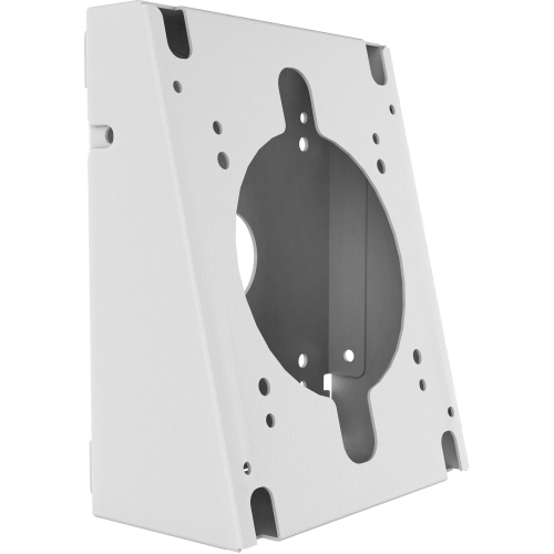 CTA Digital Premium Double VESA Wedge and Outlet/PoE Cover for Tablets with 75 x 75 and 100 x 100 VESA Standards - White