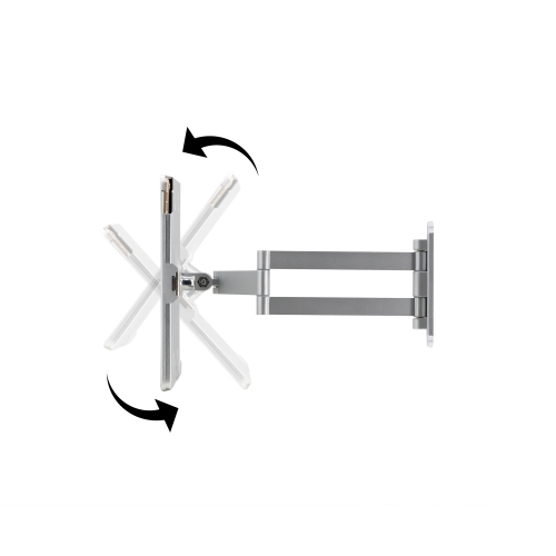 CTA Digital Articulating Wall Mounting Security Enclosure for iPad 7th and 8th Gen, iPad Air 3 and iPad Pro 10.5 - Silver