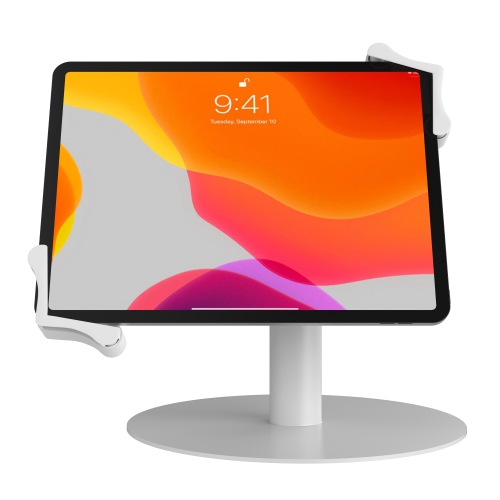 Support de kiosque CTA Digital universel robuste avec rotation à 360 degrés pour tablettes de 17.78 cm - Blanc