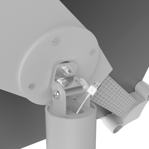 CTA Digital Heavy-Duty Universal Grip Kiosk Stand with 360-degree Rotation for 17.78-cm to 33.02-cm (13-in) Tablets - White