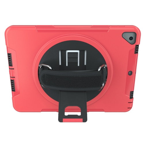 CTA Digital Protective Case with Built-in 360-degree Rotatable Grip Kickstand for iPad 7th and 8th Gen 10.2-in, iPad Air 3 and iPad Pro 10.5-in - Red