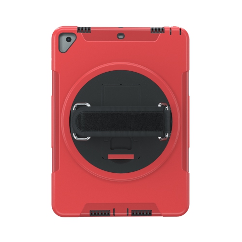 CTA Digital Protective Case with Built-in 360-degree Rotatable Grip Kickstand for iPad 7th and 8th Gen 10.2-in, iPad Air 3 and iPad Pro 10.5-in - Red