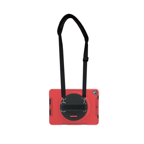 CTA Digital Protective Case with Built-in 360-degree Rotatable Grip Kickstand for iPad 7th and 8th Gen 10.2-in, iPad Air 3 and iPad Pro 10.5-in - Red