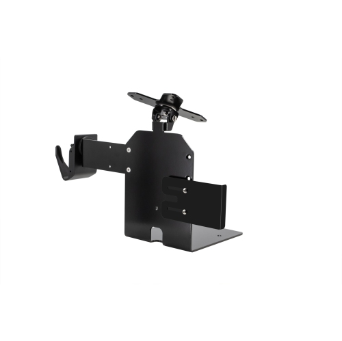 CTA Digital Single VESA Compatible Plate POS Station with Printer Stand, Magnetic Scanner and Card Reader Holder - Black