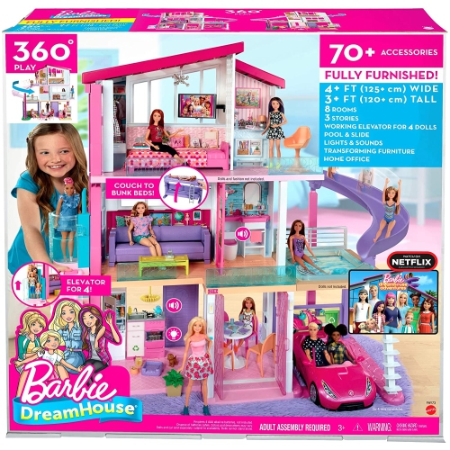 Barbie dreamhouse with slide and elevator sale