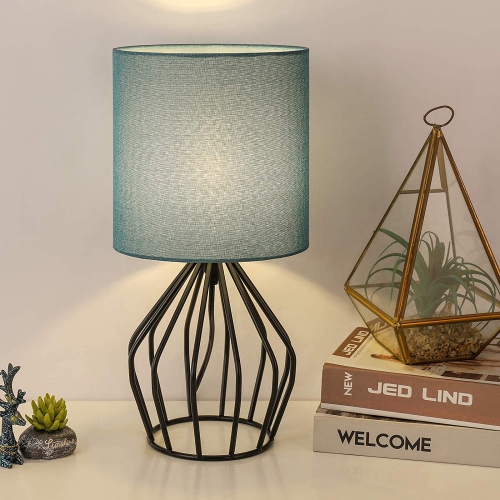 Small Nightstand Teal Lamp For Bedroom, Small Light Blue Table Lamp