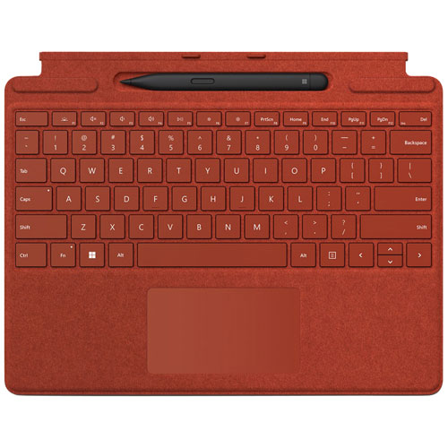 Clavier Signature pour Surface Pro de Microsoft avec stylet Mince 2 - Rouge coquelicot - Anglais