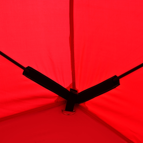 Outsunny 2 Person Ice Fishing Shelter, Pop-Up Portable Ice Fishing Tent with Windows, Carry Bag and Anchors, Red