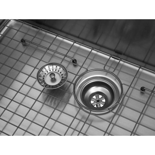 Ancona 32" 60/40 Double Bowl Undermount Kitchen Sink with Grid and Roll-Up Mat in PVD Gunmetal