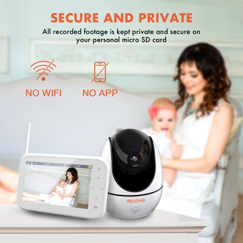 Rexing BM1 Baby Monitor with Recording Capabilities and 4.5” IPS