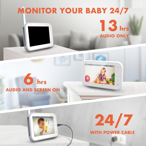 Rexing BM1 Baby Monitor with Recording Capabilities and 4.5” IPS